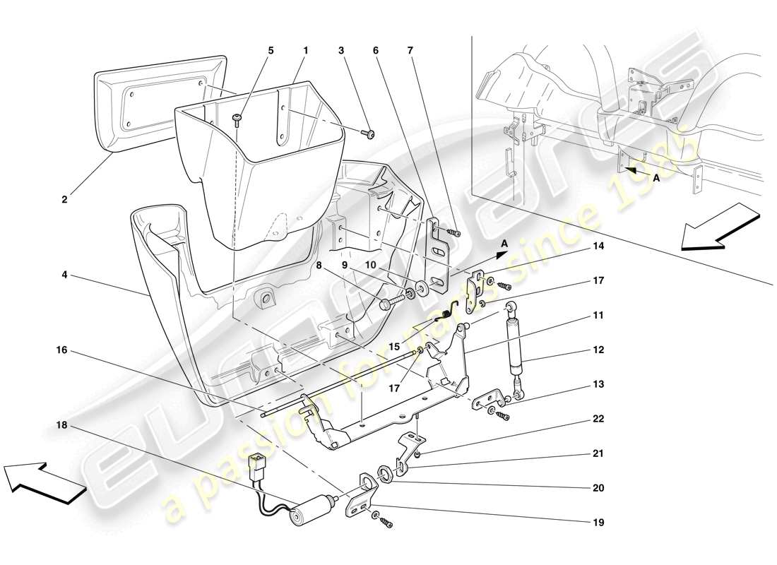 ferrari f430 spider (usa) hinteres abstellfach für sonderartikel ersatzteildiagramm