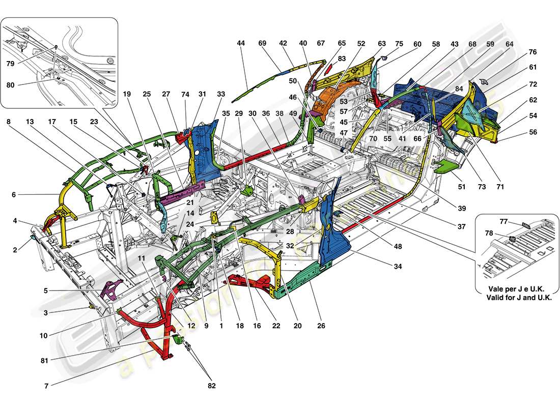 ferrari ff (usa) chassis-komplettierung teilediagramm