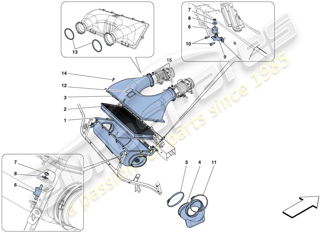 ferrari 458 spider (rhd) teilediagramm lufteinlass