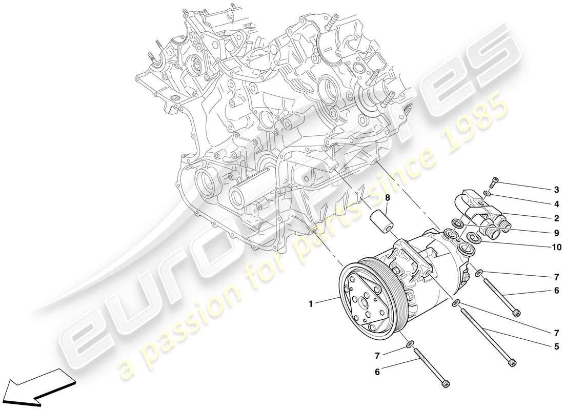 ferrari f430 scuderia spider 16m (europe) ac-system-kompressor - teilediagramm