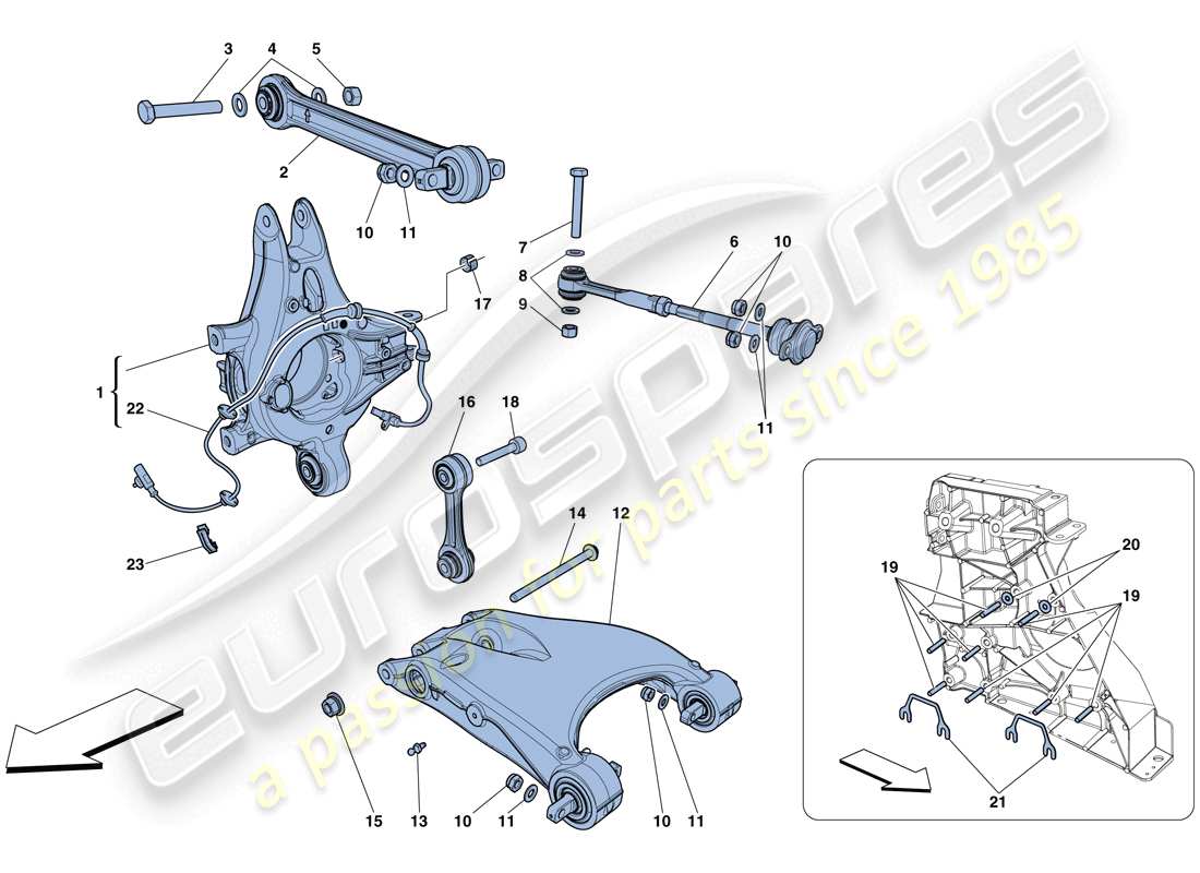 ferrari 458 spider (usa) hinterradaufhängung - armlehne ersatzteildiagramm