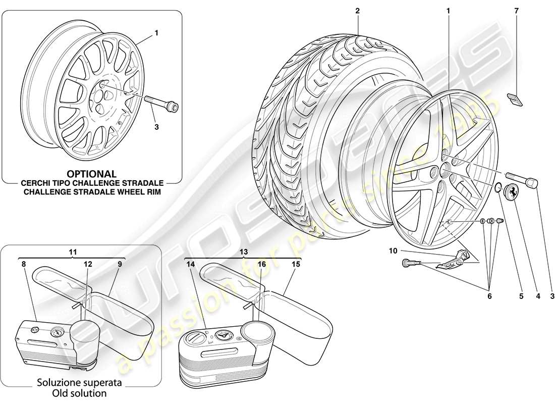ferrari f430 coupe (europe) räder ersatzteildiagramm