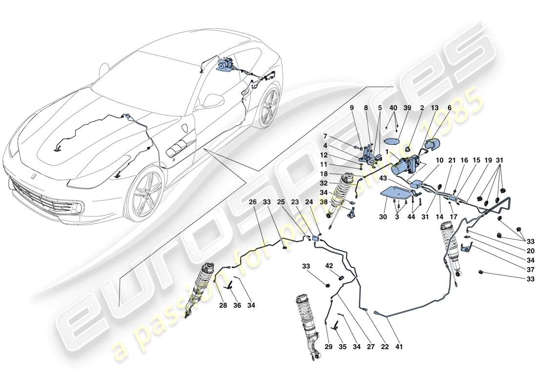 ferrari gtc4 lusso t (usa) fahrzeughebesystem teilediagramm