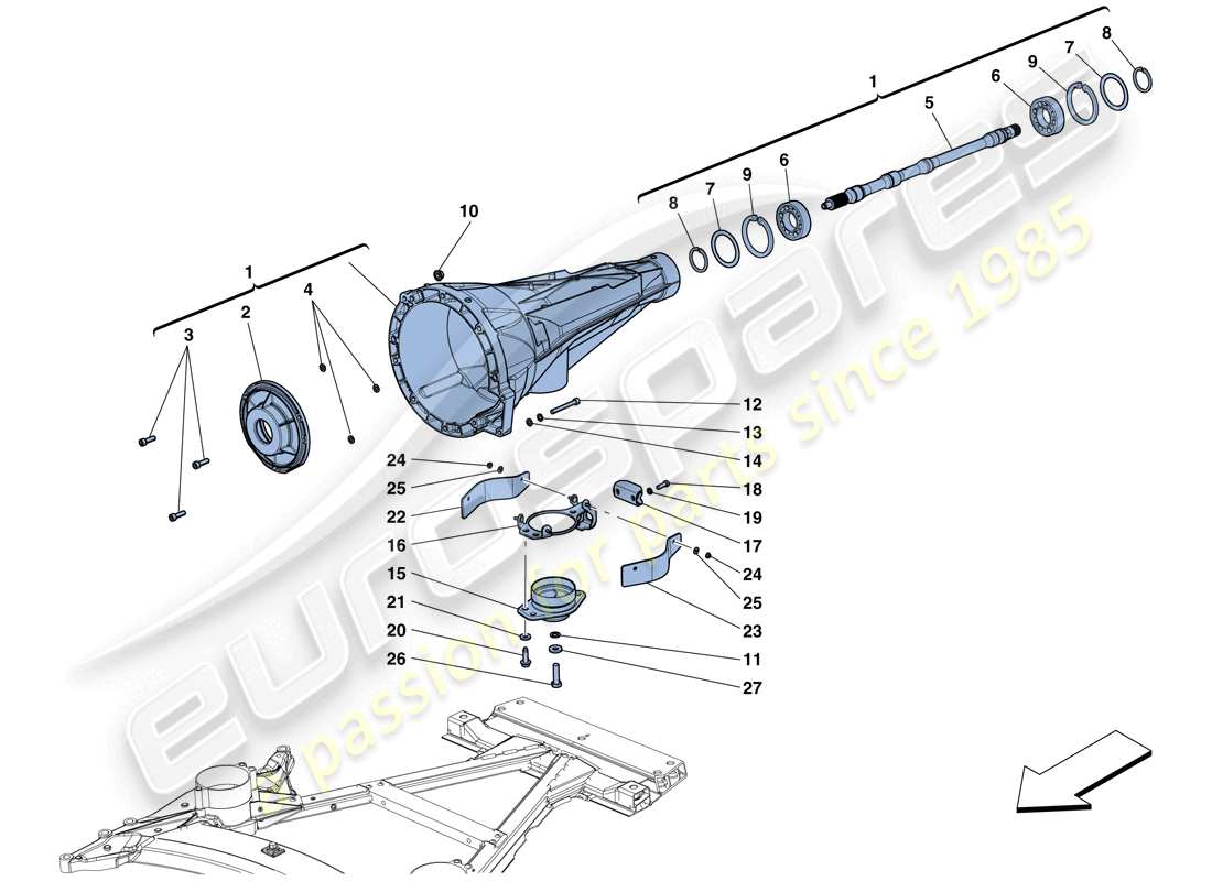 ferrari gtc4 lusso (usa) getriebegehäuse teilediagramm