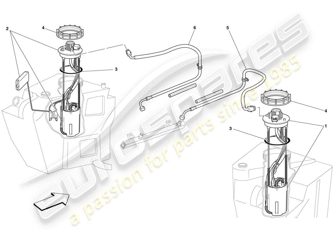 ferrari f430 scuderia (usa) kraftstoffpumpen und -leitungen ersatzteildiagramm