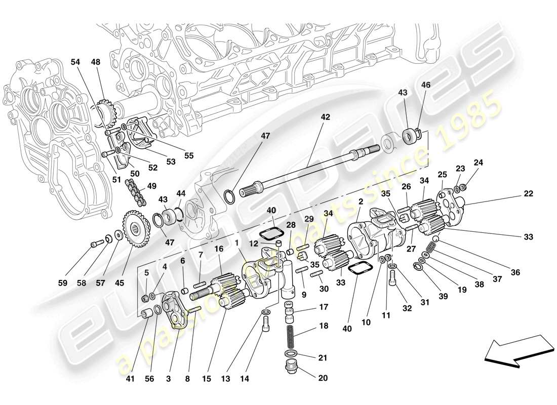 ferrari 612 scaglietti (europe) schmierung - ölpumpen ersatzteildiagramm