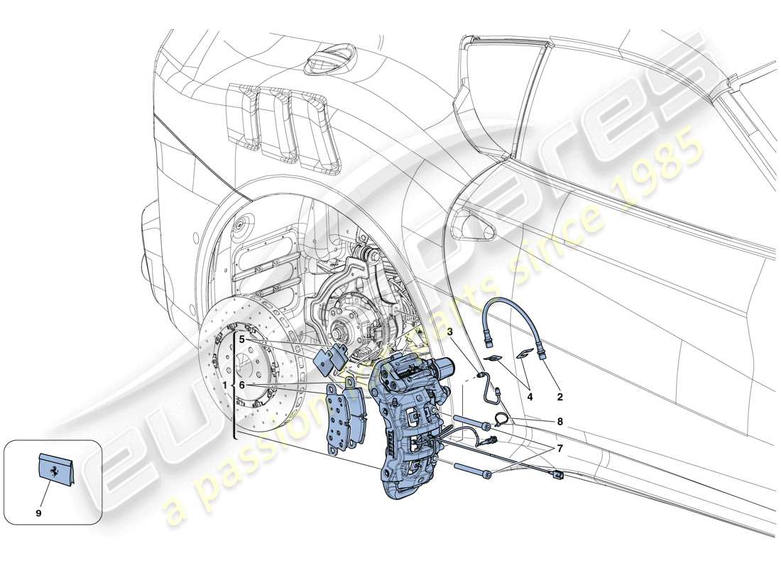 ferrari f12 tdf (rhd) hintere bremssättel ersatzteildiagramm