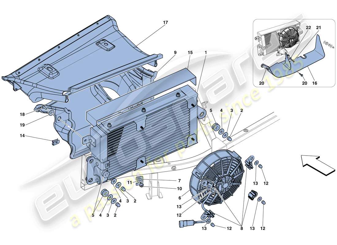 ferrari 458 speciale aperta (rhd) getriebeölkühlkühler teilediagramm