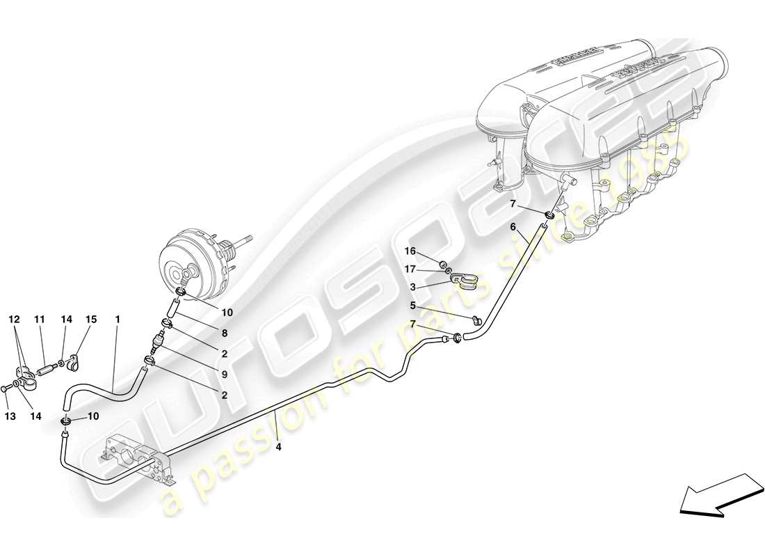 ferrari f430 coupe (rhd) servolenkungssystem teilediagramm