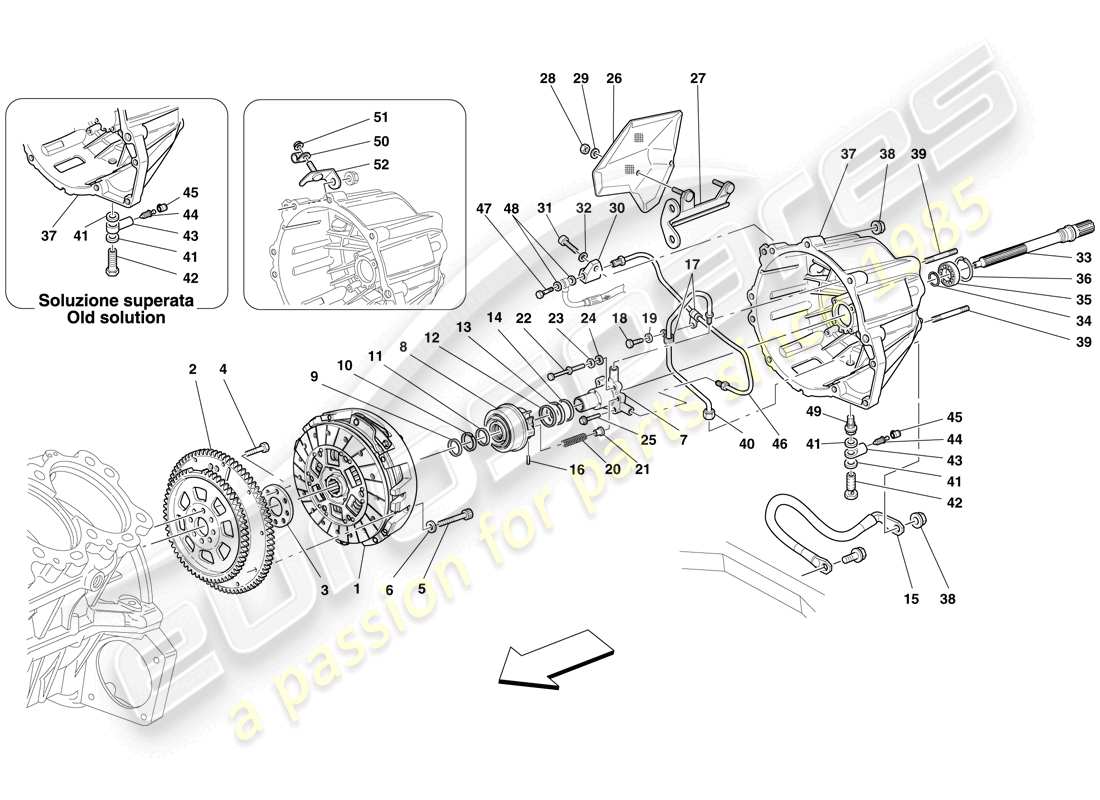 ferrari 599 gtb fiorano (europe) kupplung und bedienelemente teilediagramm