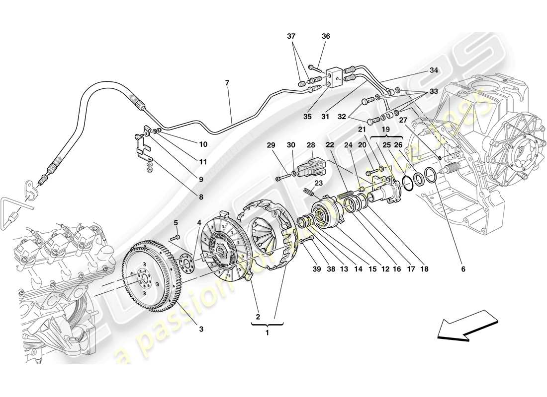 ferrari f430 coupe (europe) kupplung und bedienelemente teilediagramm