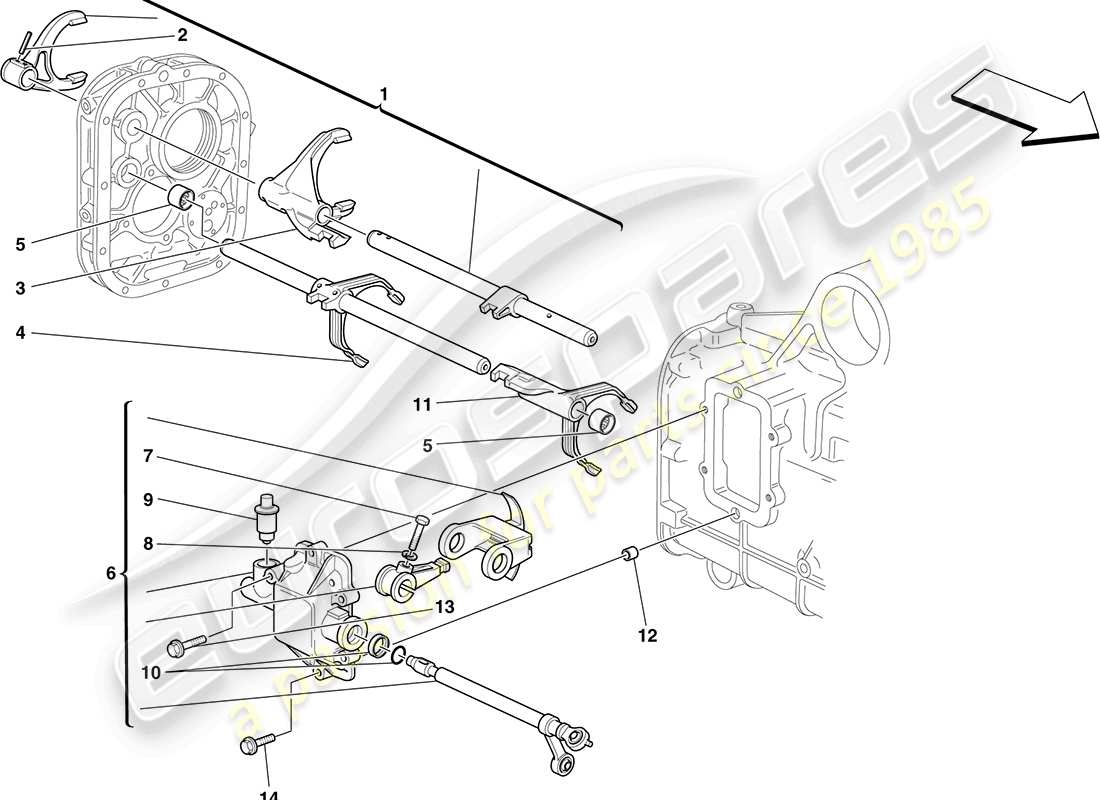 ferrari f430 coupe (europe) interne getriebesteuerung ersatzteildiagramm
