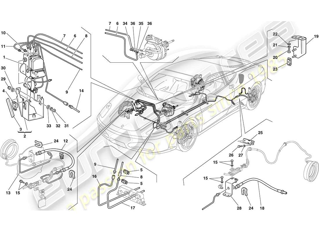 ferrari f430 coupe (usa) bremssystem teilediagramm