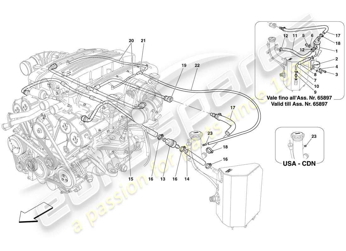 ferrari 612 sessanta (usa) blow-by-system teilediagramm