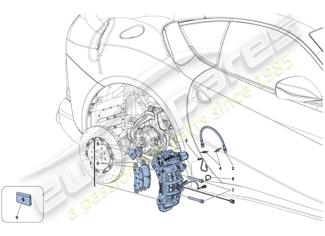 ferrari 812 superfast (usa) hintere bremssättel ersatzteildiagramm