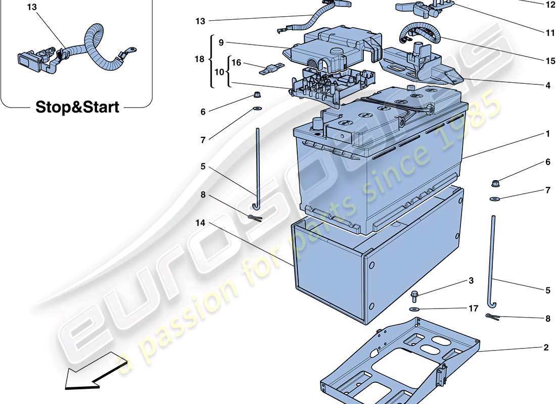 ferrari ff (usa) batterie teilediagramm