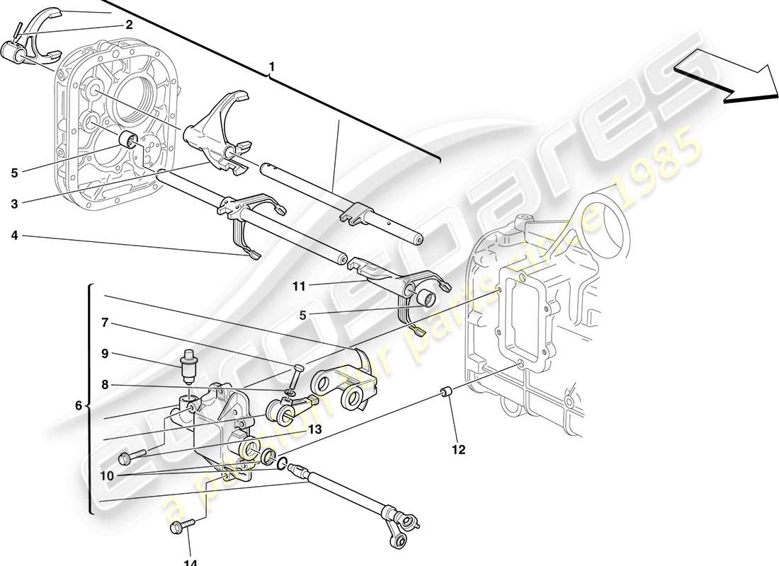 ferrari f430 coupe (usa) interne getriebesteuerung ersatzteildiagramm