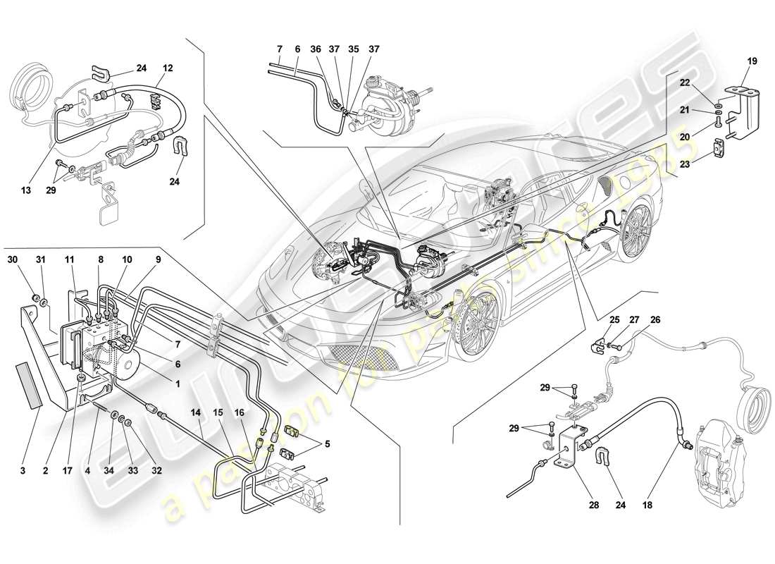 ferrari f430 scuderia (europe) bremssystem teilediagramm