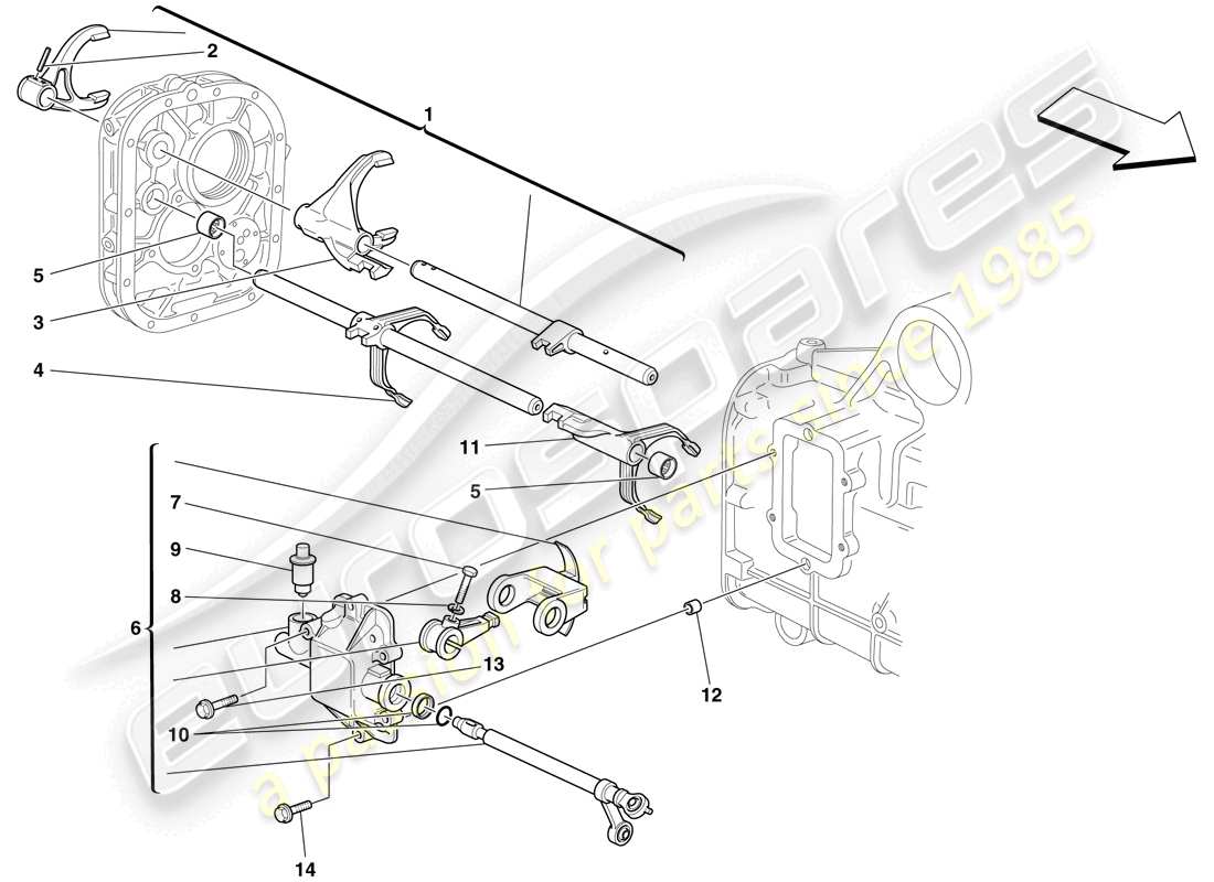 ferrari f430 spider (europe) interne getriebesteuerung ersatzteildiagramm