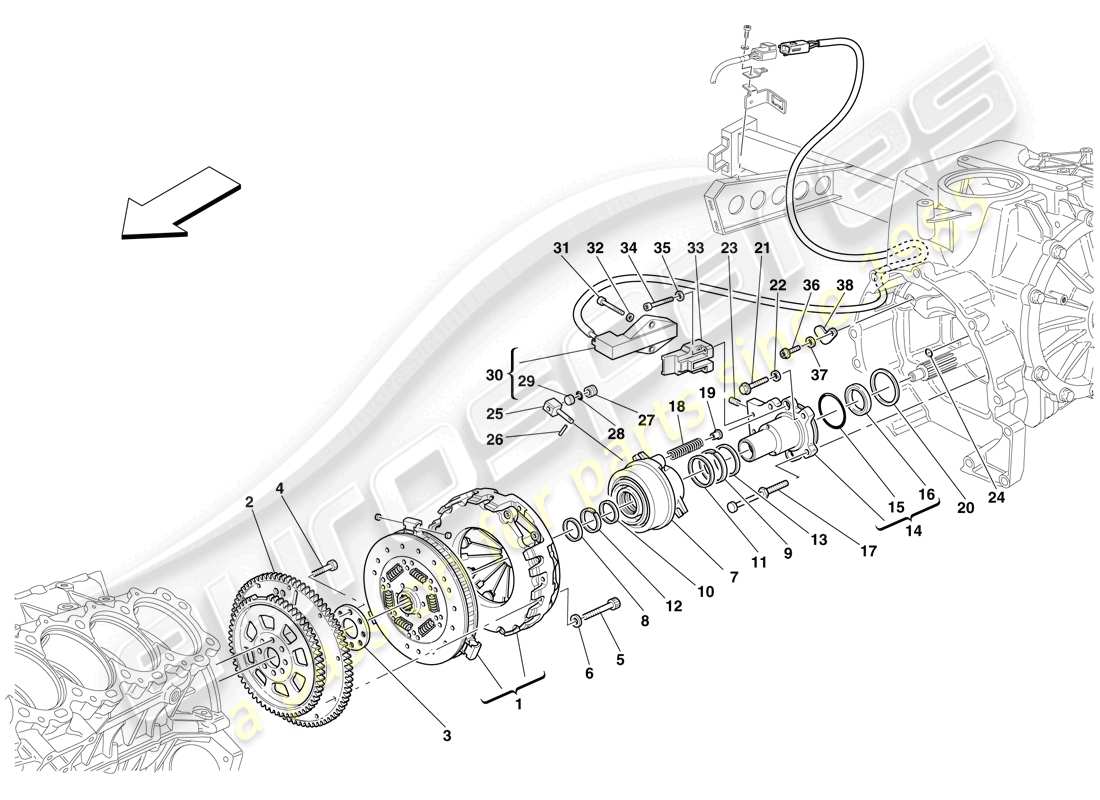 maserati mc12 kupplung und bedienelemente teilediagramm