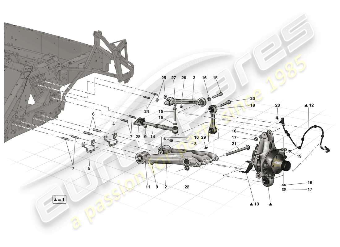 ferrari laferrari (usa) hintere aufhängung – arme teilediagramm