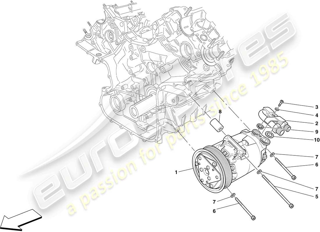 ferrari f430 coupe (europe) ac-system-kompressor teilediagramm