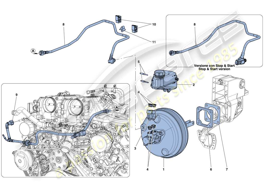 ferrari california t (europe) servobremssystem teilediagramm