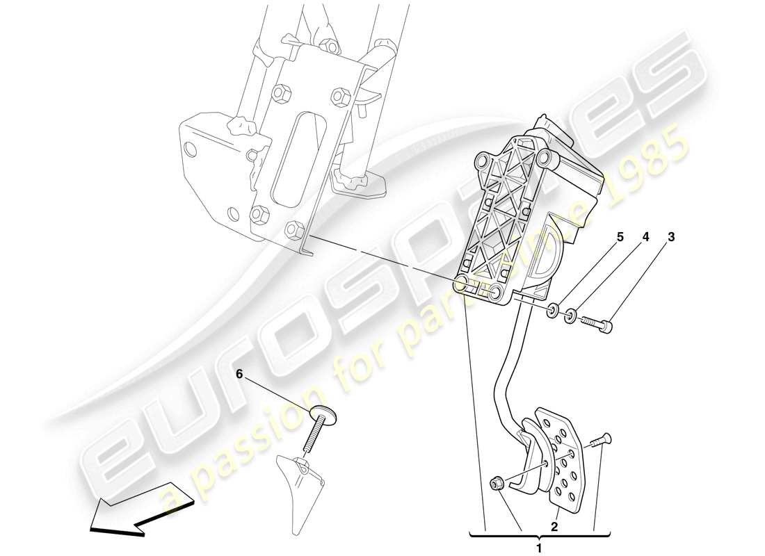 ferrari 599 sa aperta (usa) elektronisches gaspedal teilediagramm