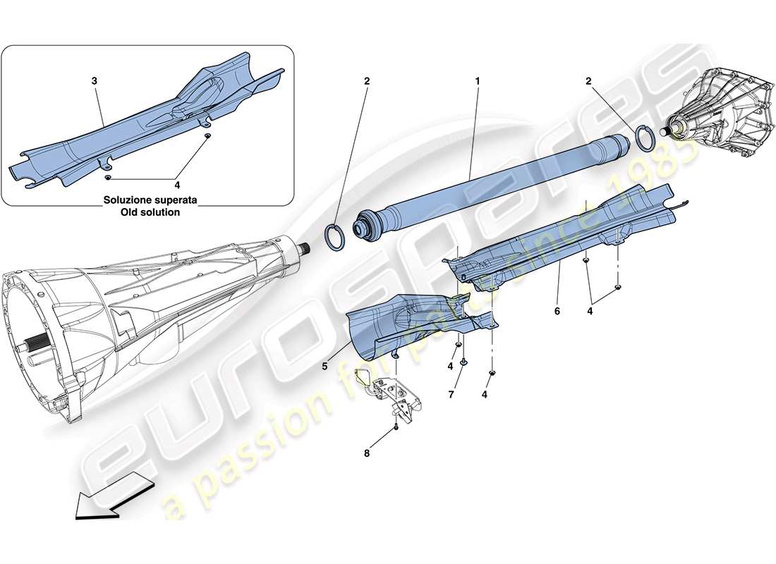 ferrari ff (rhd) getrieberohr-ersatzteildiagramm