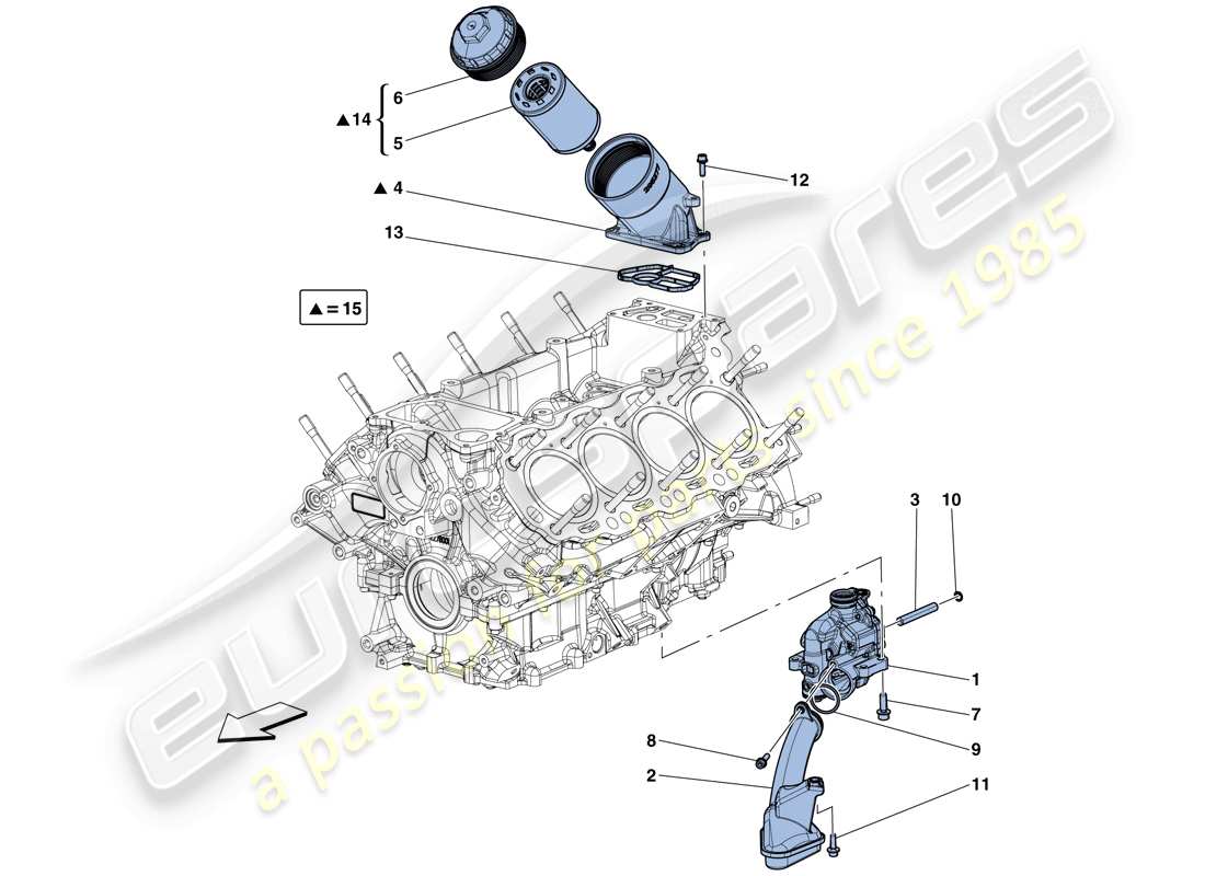 ferrari california t (europe) schmierung: pumpe und filter teilediagramm