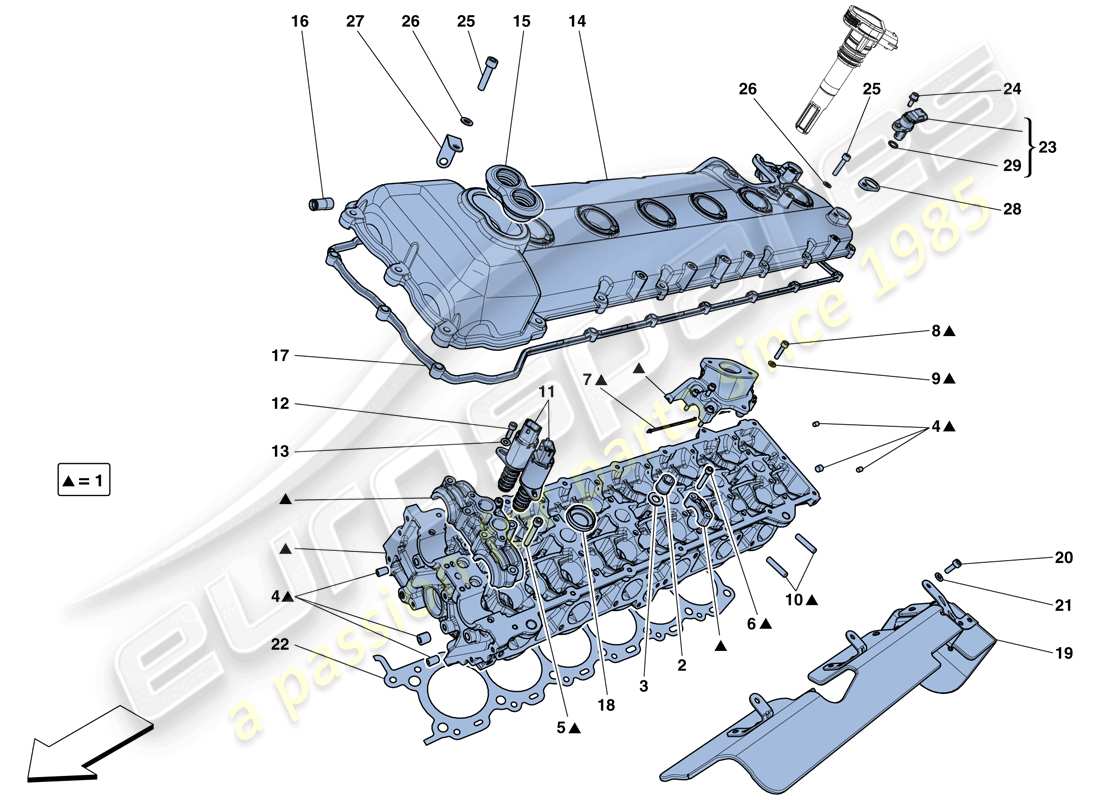 ferrari gtc4 lusso (usa) linker zylinderkopf teilediagramm