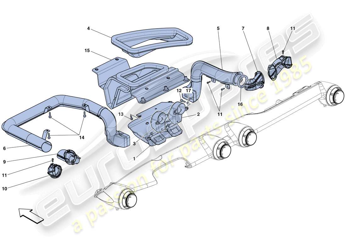 ferrari laferrari aperta (europe) armaturenbrett-luftkanäle ersatzteildiagramm