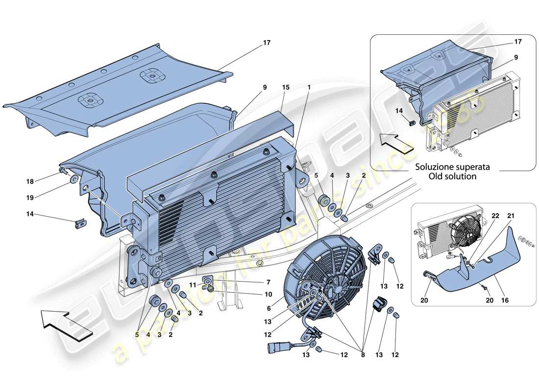 ferrari 458 italia (rhd) getriebeölkühlkühler teilediagramm