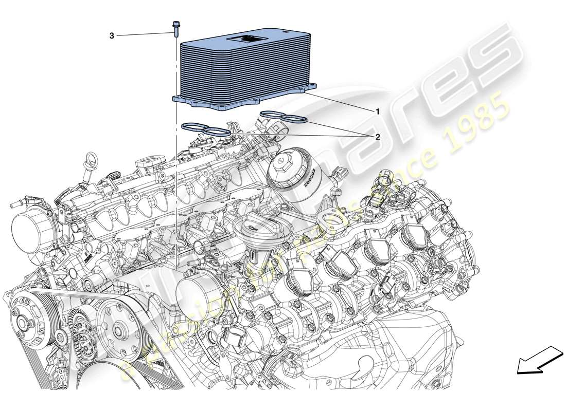 ferrari gtc4 lusso t (rhd) motorwärmetauscher - teilediagramm