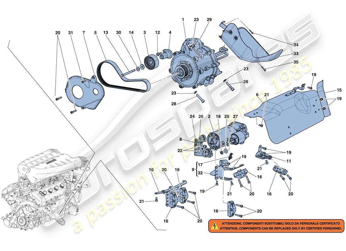 ferrari laferrari aperta (europe) anlasser und elektromotor 2 ersatzteildiagramm