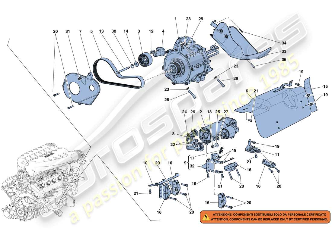 ferrari laferrari aperta (europe) anlasser und elektromotor 2 ersatzteildiagramm