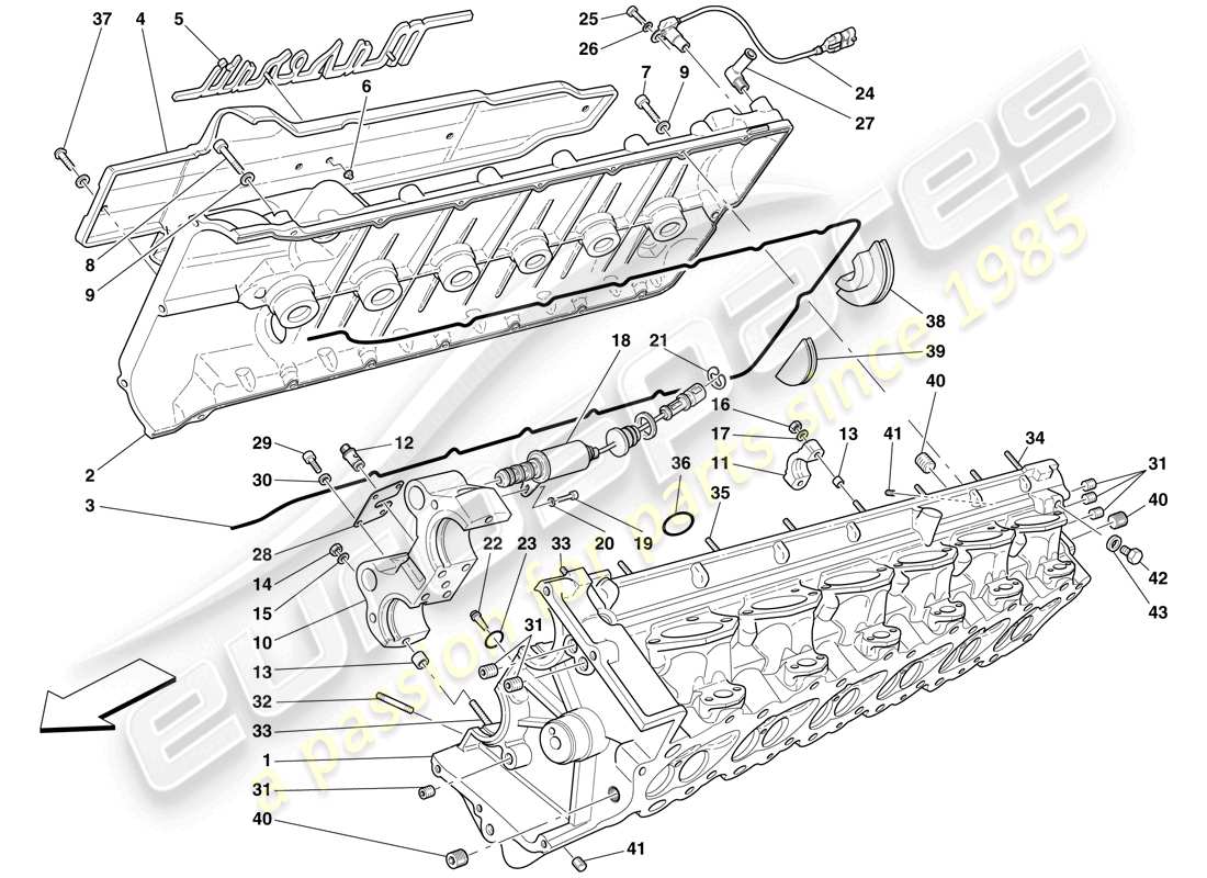 maserati mc12 rechter zylinderkopf teilediagramm