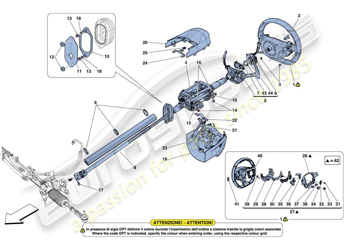 ferrari gtc4 lusso (europe) lenksteuerung teilediagramm