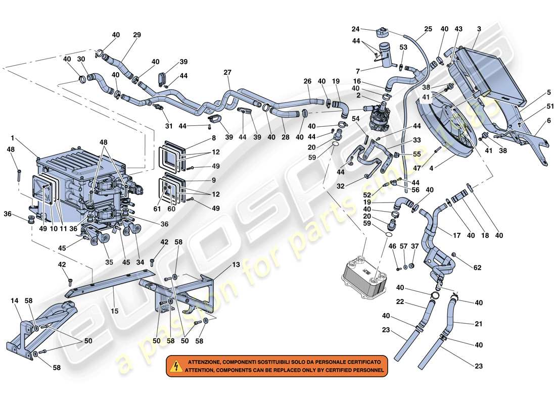 ferrari laferrari aperta (europe) wechselrichter und kühlung – teilediagramm