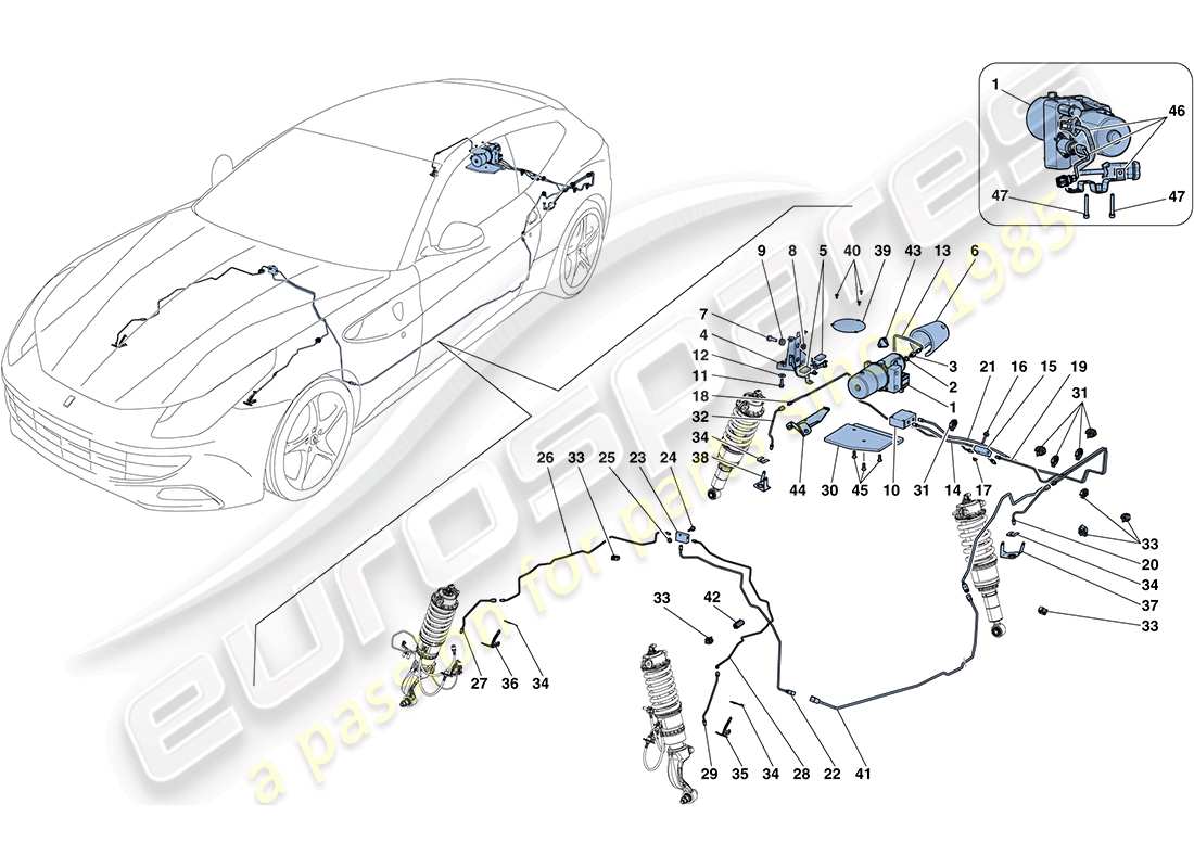 ferrari ff (europe) fahrzeughebesystem teilediagramm