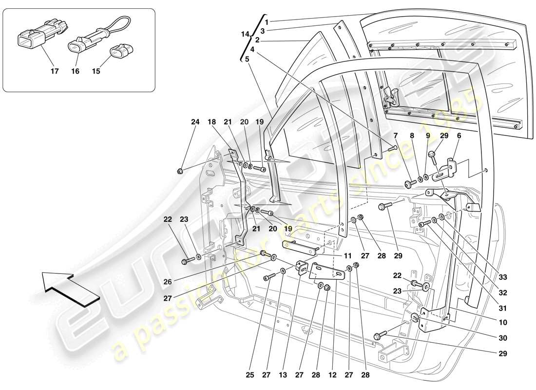 ferrari f430 scuderia (europe) quarterlight-ersatzteildiagramm