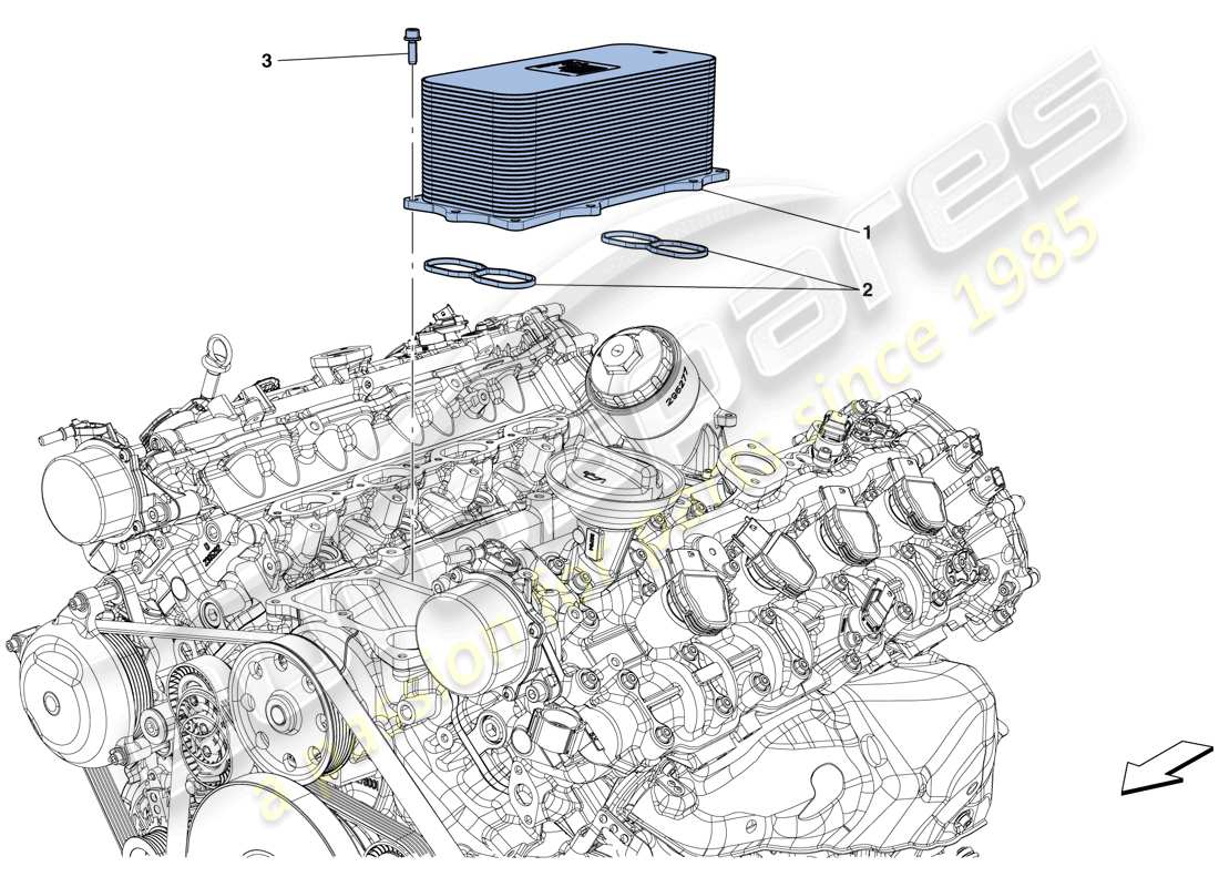 ferrari california t (europe) motorwärmetauscher teilediagramm