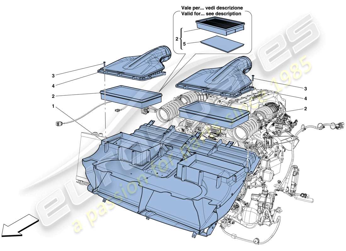ferrari gtc4 lusso (rhd) teilediagramm lufteinlass