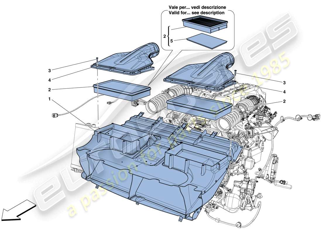 ferrari gtc4 lusso (rhd) lufteinlass teilediagramm