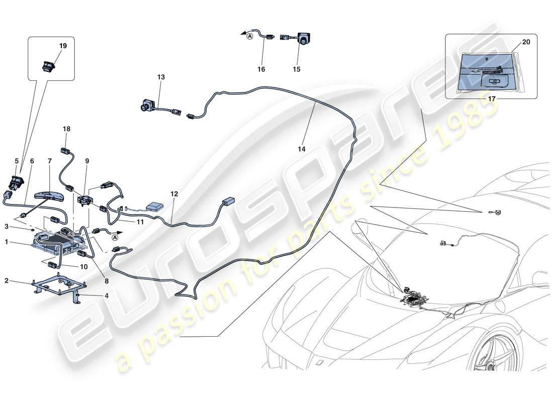 ferrari laferrari aperta (europe) telemetrie - datenerfassung teilediagramm