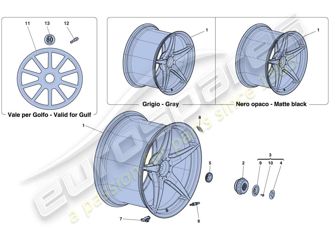 ferrari laferrari aperta (usa) räder teilediagramm