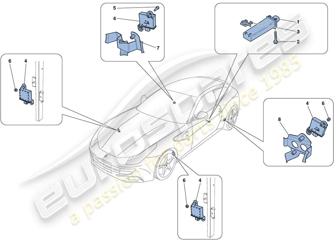ferrari ff (europe) reifendrucküberwachungssystem teilediagramm