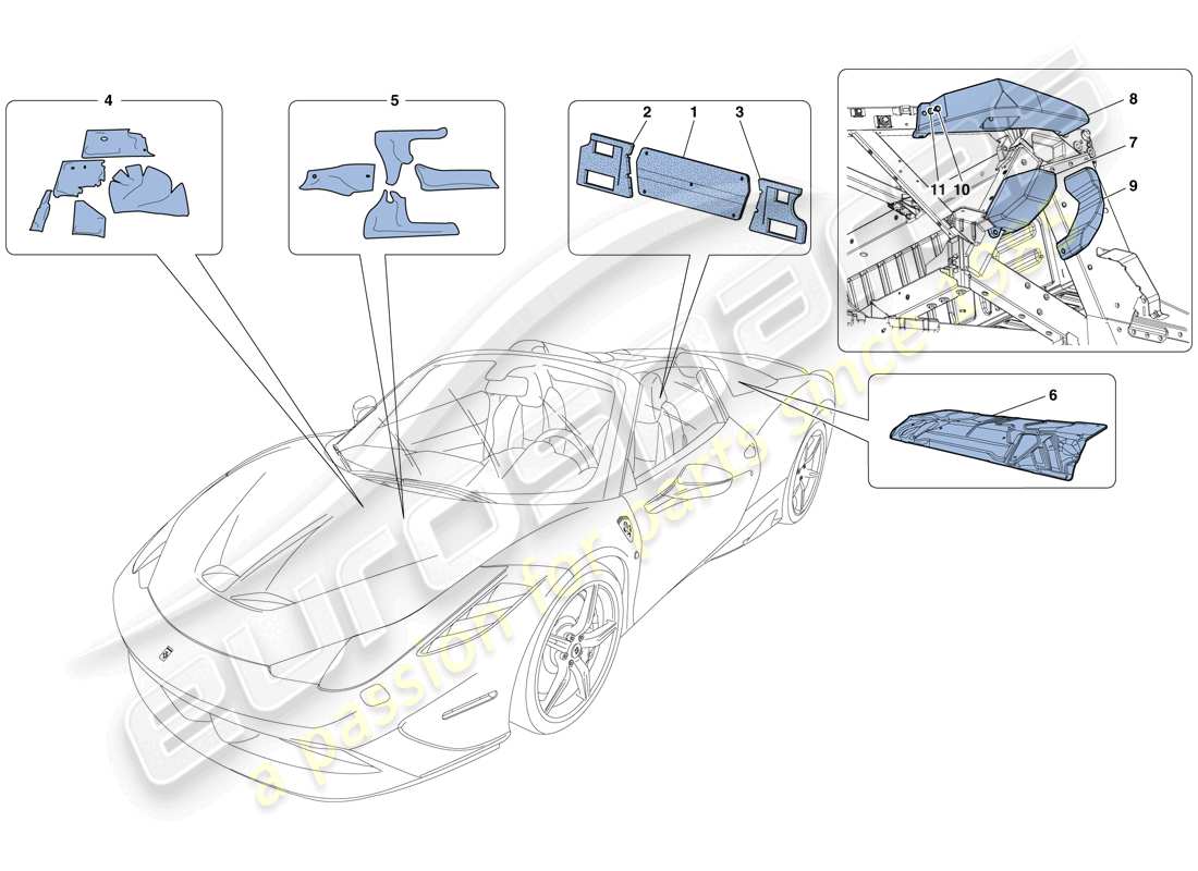ferrari 458 speciale aperta (europe) isolierung teilediagramm