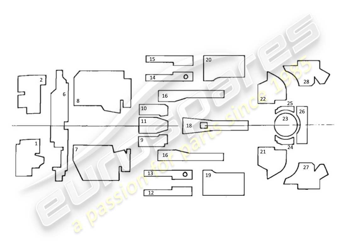 maserati kyalami schalldämmendes material teilediagramm