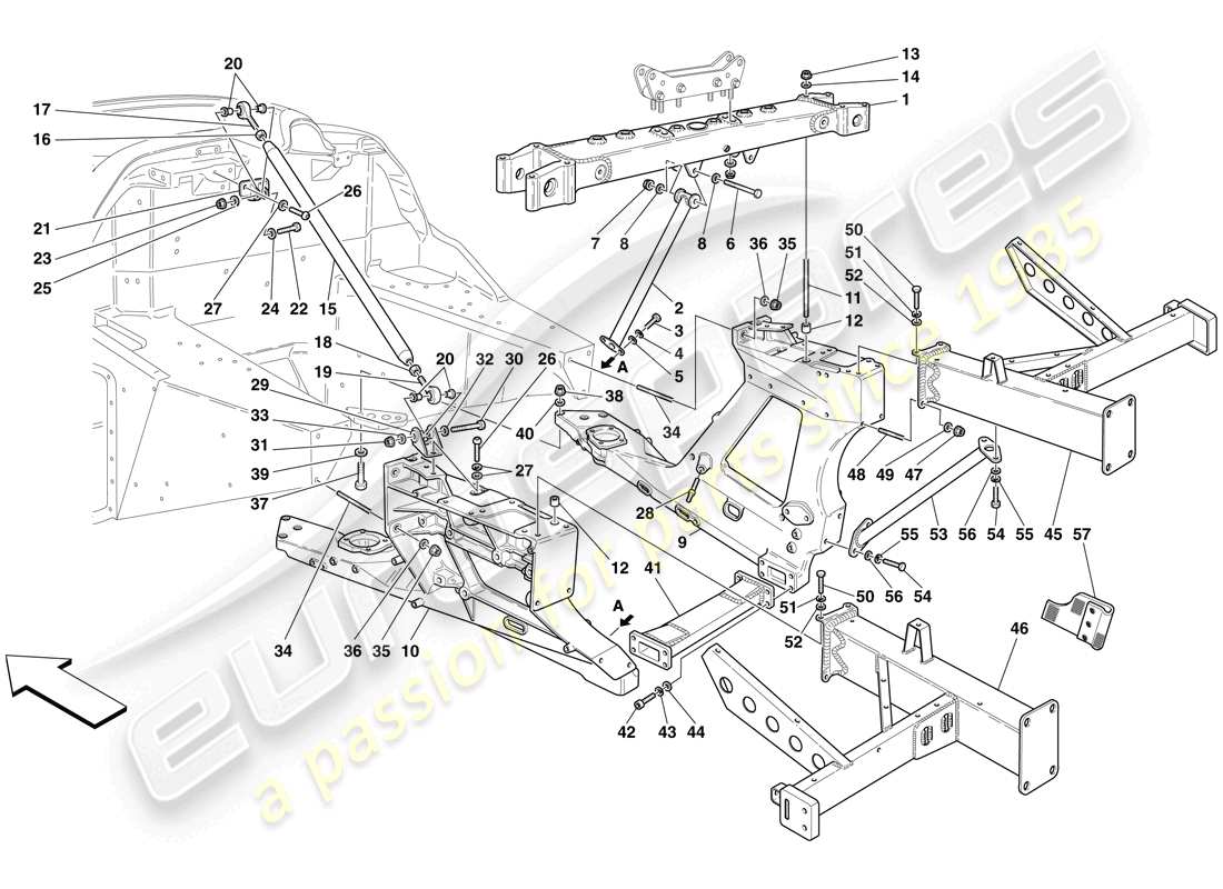 maserati mc12 hinteres fahrgestell teilediagramm